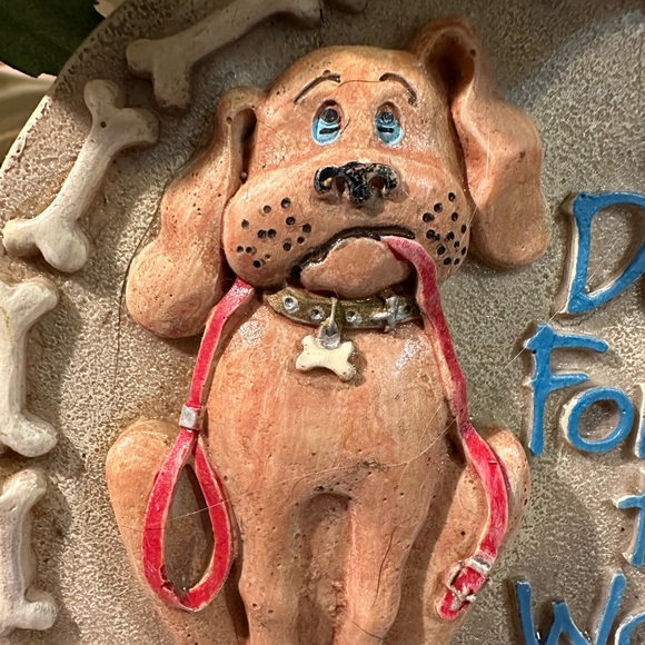 Ceramic Key hanger reminds you to walk the dog, grab keys, lock & stroll or roll - Picture 2 of 8